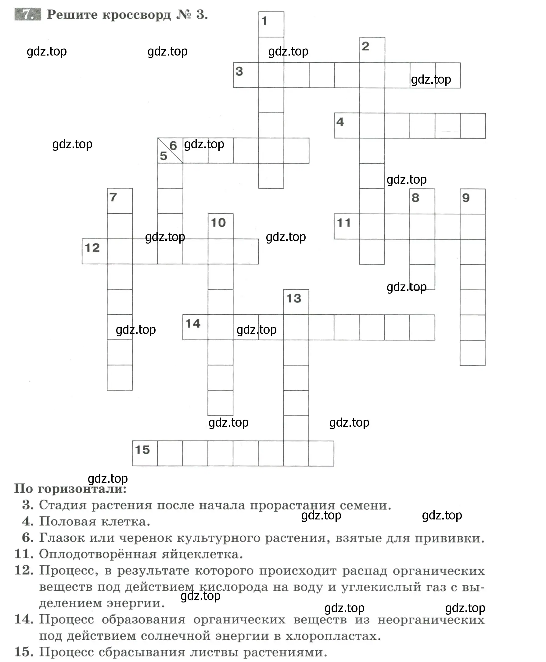 Условие номер 7 (страница 103) гдз по биологии 6 класс Пасечник, Суматохин, рабочая тетрадь