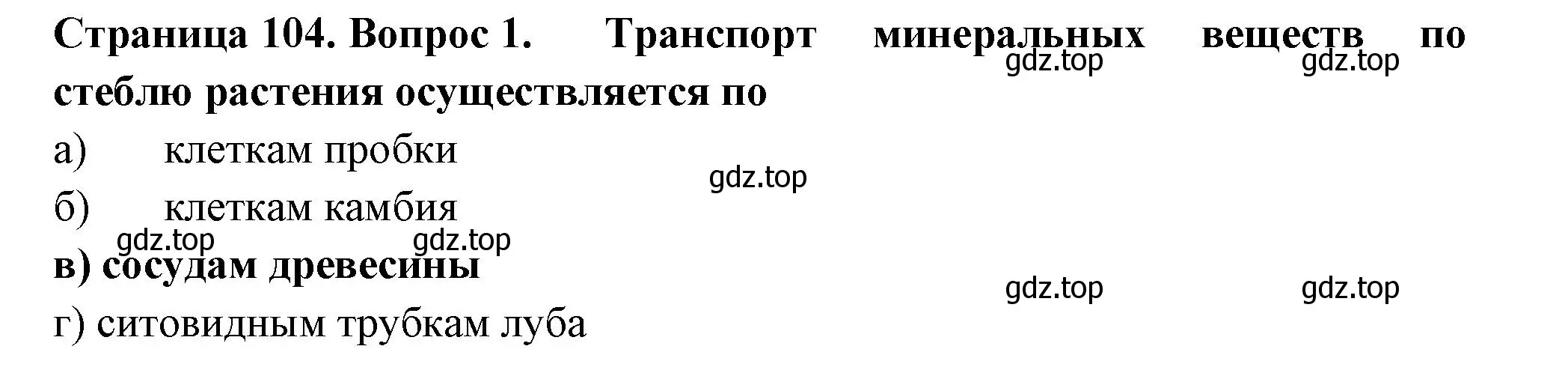 Решение номер 1 (страница 104) гдз по биологии 6 класс Пасечник, Суматохин, рабочая тетрадь