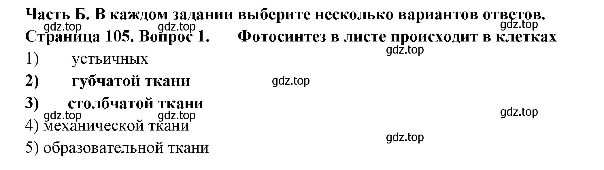 Решение номер 1 (страница 105) гдз по биологии 6 класс Пасечник, Суматохин, рабочая тетрадь