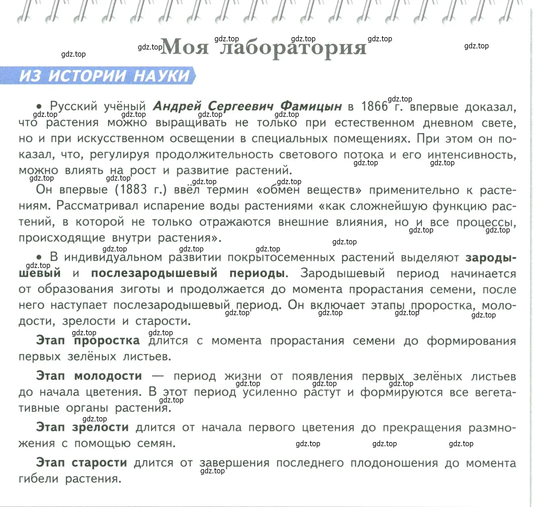 Условие  Моя лаборатория (страница 129) гдз по биологии 6 класс Пасечник, Суматохин, учебник