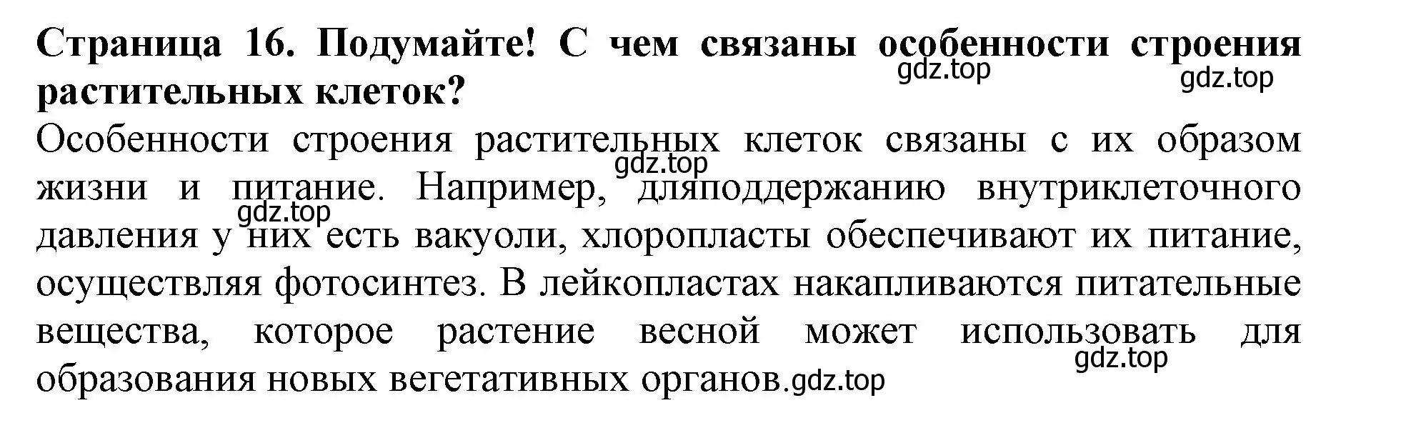 Решение  Подумайте! (страница 16) гдз по биологии 6 класс Пасечник, Суматохин, учебник