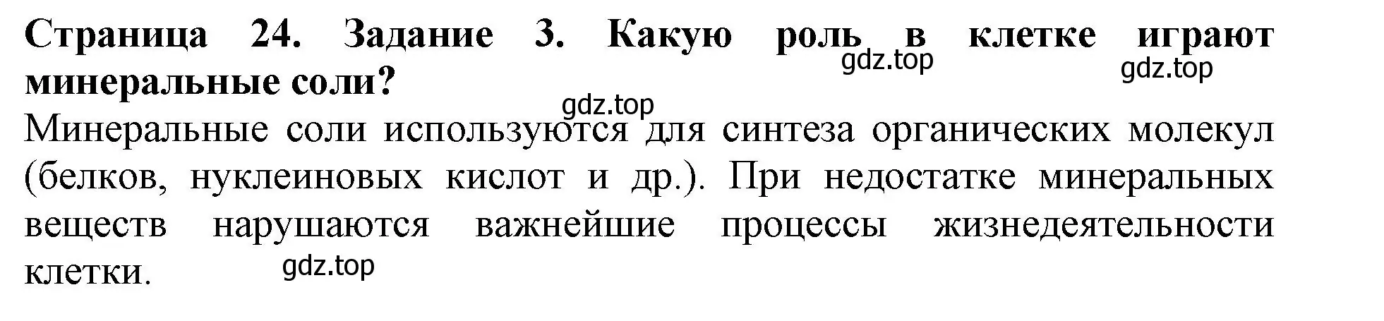 Решение номер 3 (страница 24) гдз по биологии 6 класс Пасечник, Суматохин, учебник