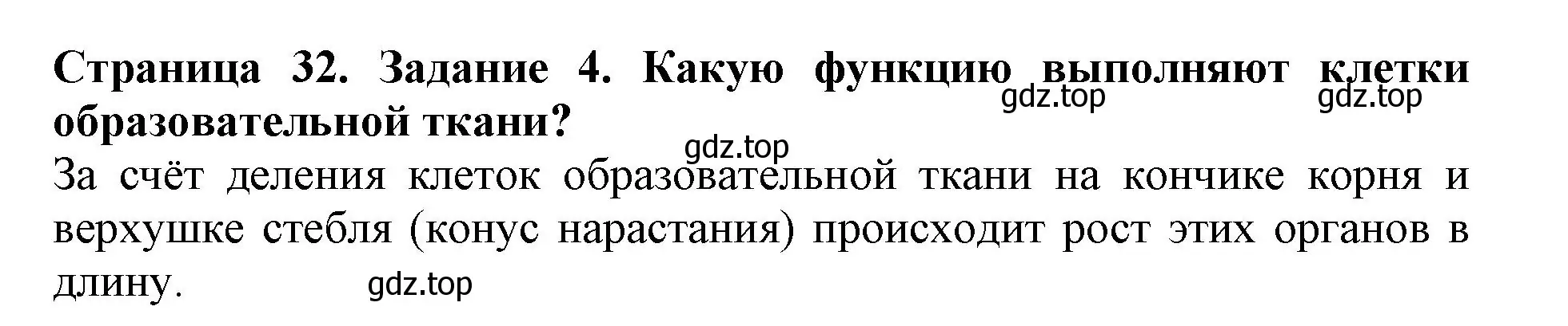 Решение номер 4 (страница 32) гдз по биологии 6 класс Пасечник, Суматохин, учебник