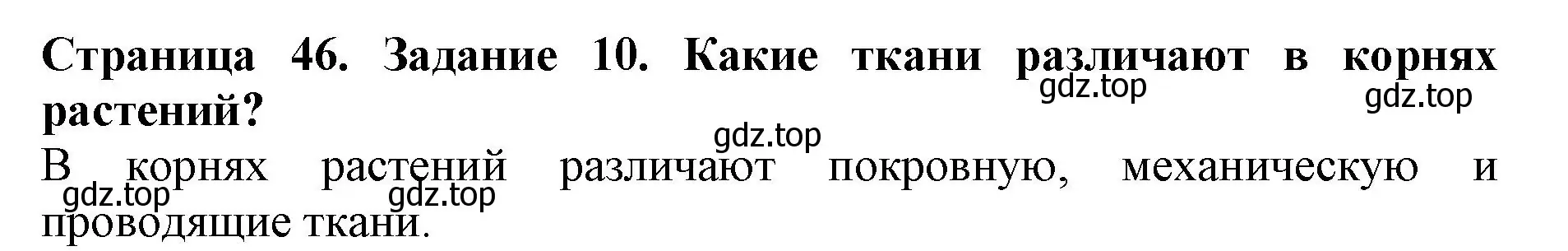 Решение номер 10 (страница 46) гдз по биологии 6 класс Пасечник, Суматохин, учебник