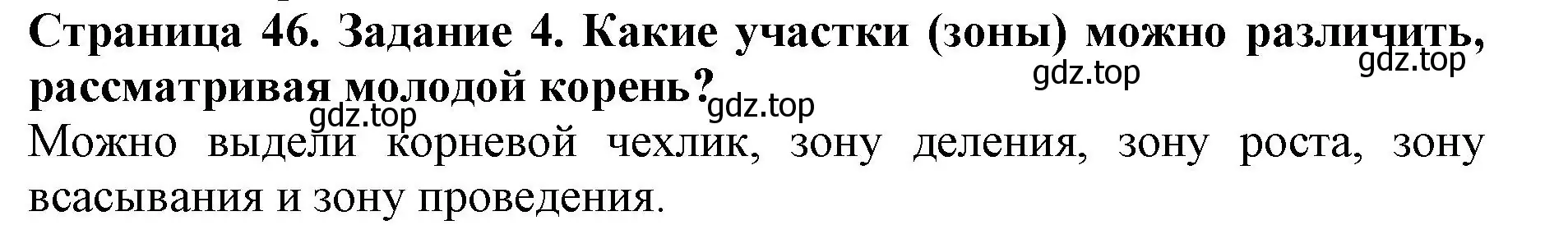 Решение номер 4 (страница 46) гдз по биологии 6 класс Пасечник, Суматохин, учебник