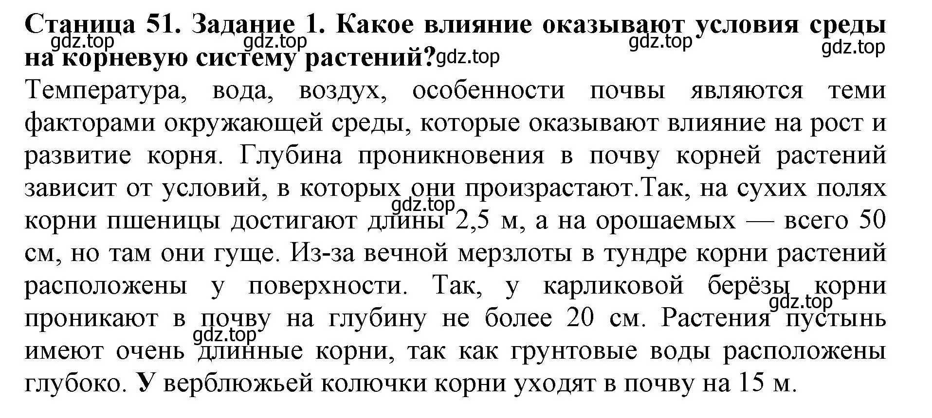 Решение номер 1 (страница 51) гдз по биологии 6 класс Пасечник, Суматохин, учебник