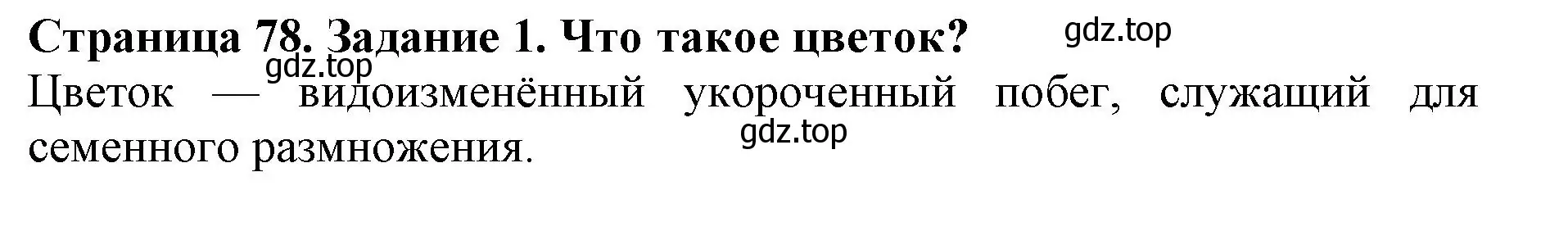 Решение номер 1 (страница 78) гдз по биологии 6 класс Пасечник, Суматохин, учебник