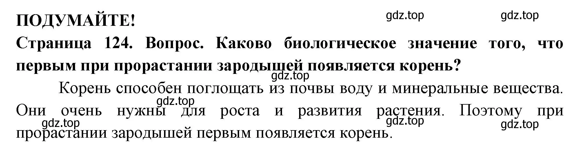 Решение 2.  Подумайте! (страница 124) гдз по биологии 6 класс Пасечник, Суматохин, учебник