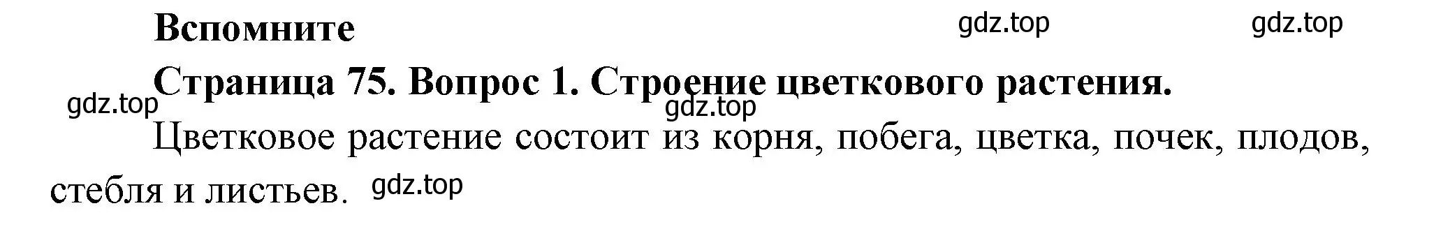 Решение номер 1 (страница 75) гдз по биологии 6 класс Пономарева, Корнилова, учебник