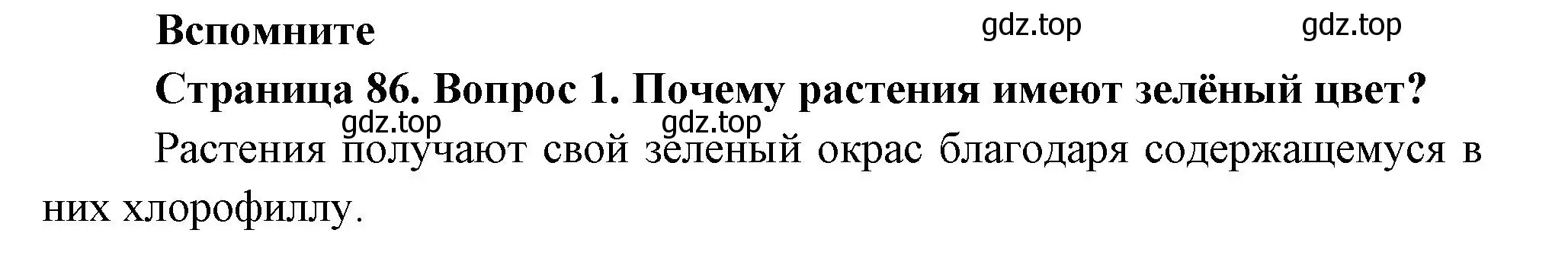 Решение номер 1 (страница 86) гдз по биологии 6 класс Пономарева, Корнилова, учебник