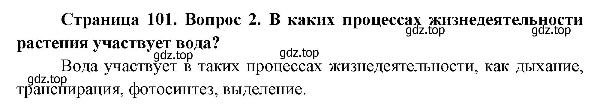 Решение номер 2 (страница 101) гдз по биологии 6 класс Пономарева, Корнилова, учебник