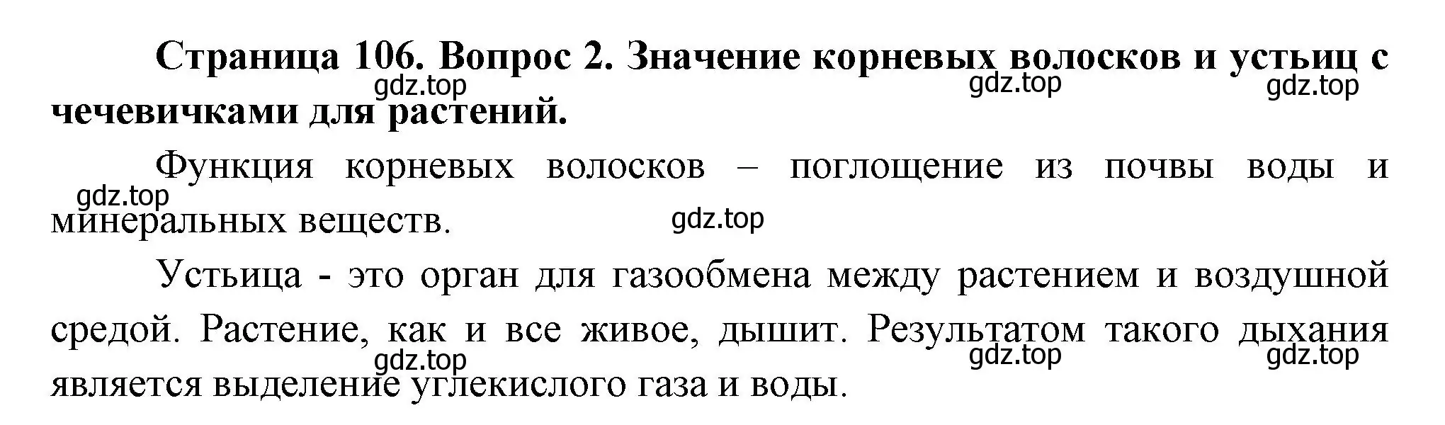 Решение номер 2 (страница 106) гдз по биологии 6 класс Пономарева, Корнилова, учебник