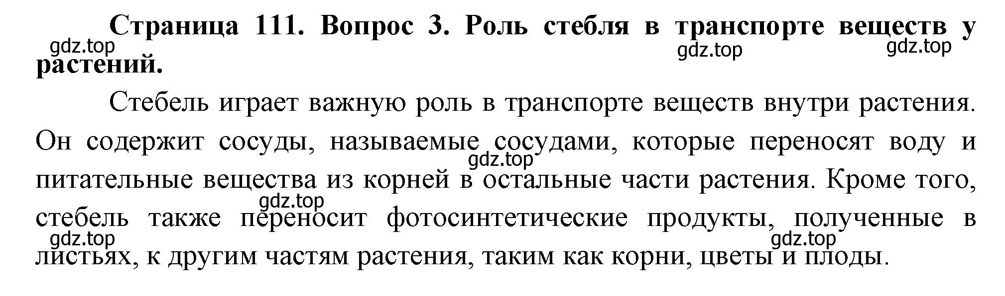 Решение номер 3 (страница 111) гдз по биологии 6 класс Пономарева, Корнилова, учебник