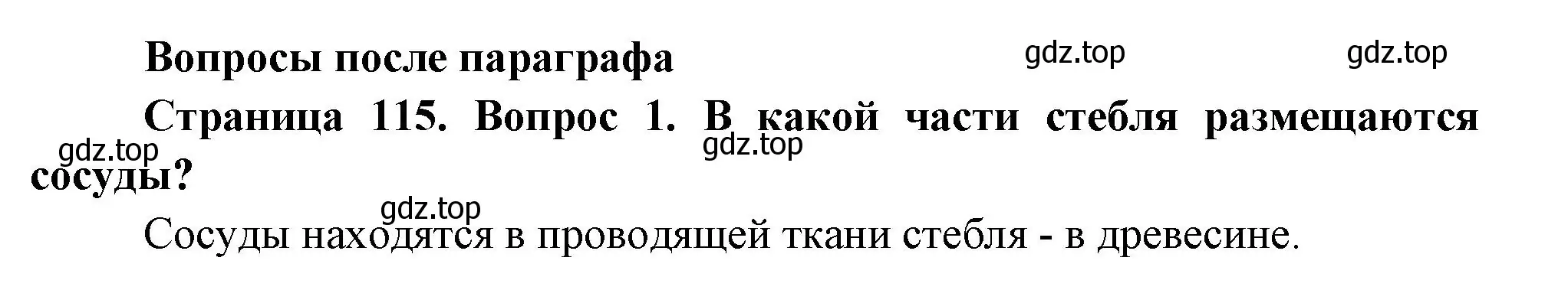 Решение номер 1 (страница 115) гдз по биологии 6 класс Пономарева, Корнилова, учебник