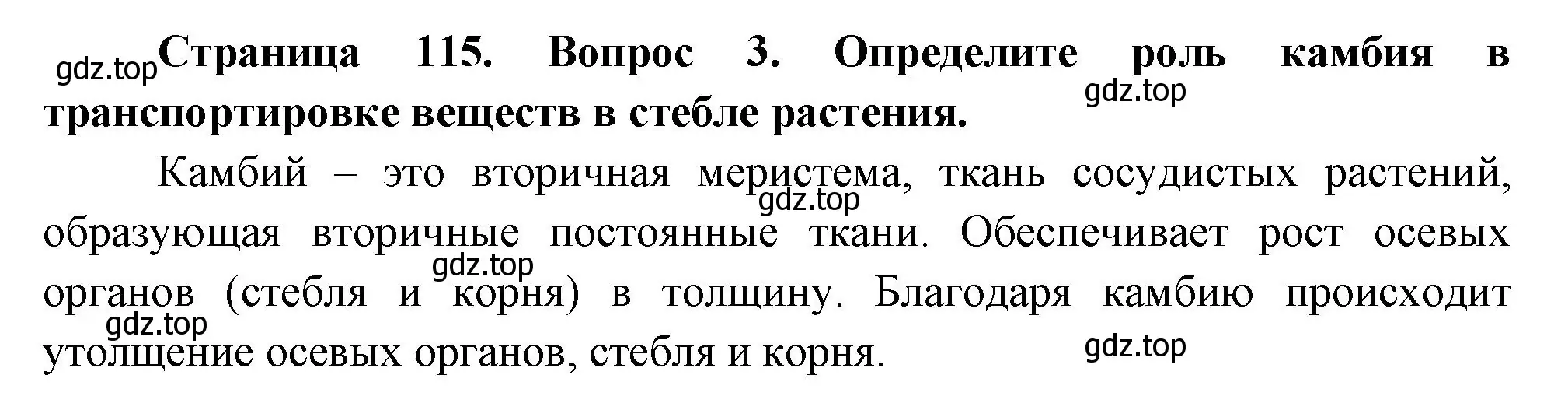 Решение номер 3 (страница 115) гдз по биологии 6 класс Пономарева, Корнилова, учебник