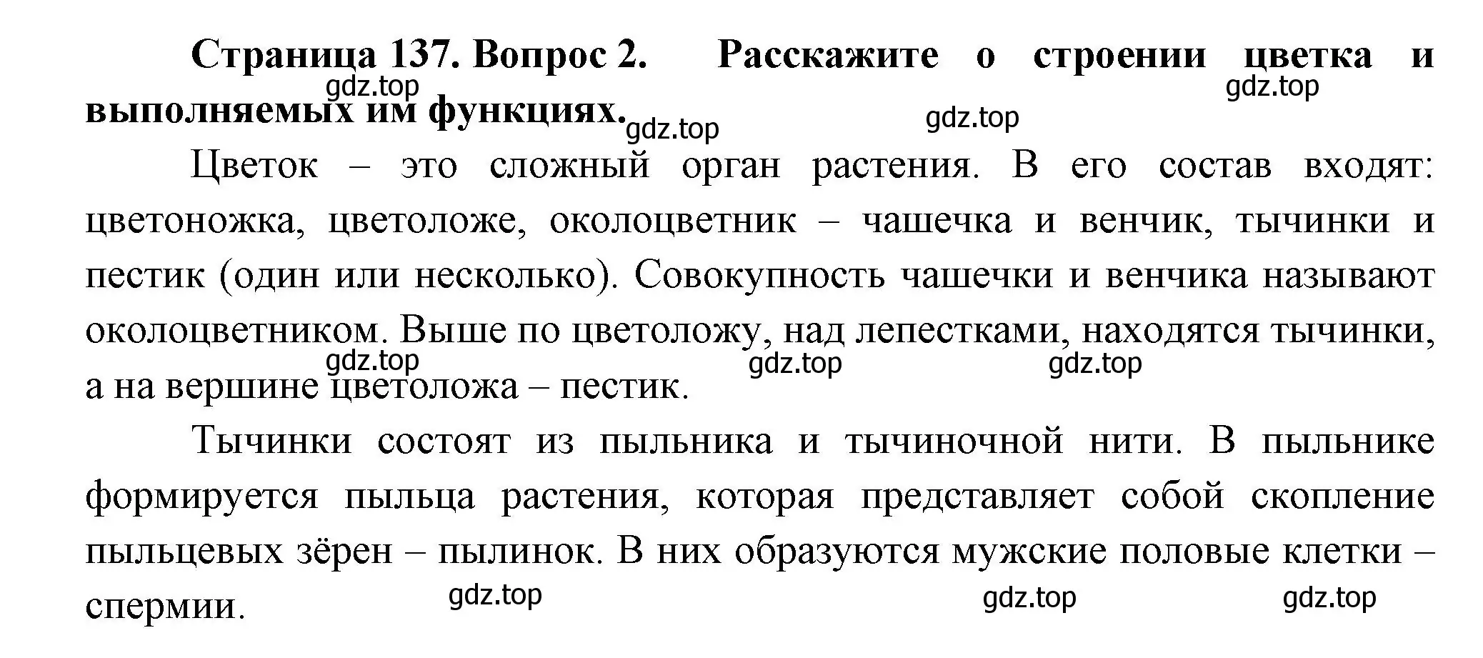 Решение номер 2 (страница 137) гдз по биологии 6 класс Пономарева, Корнилова, учебник