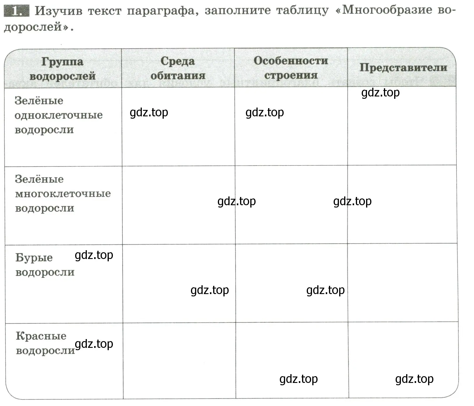 Условие номер 1 (страница 13) гдз по биологии 7 класс Пасечник, Суматохин, рабочая тетрадь