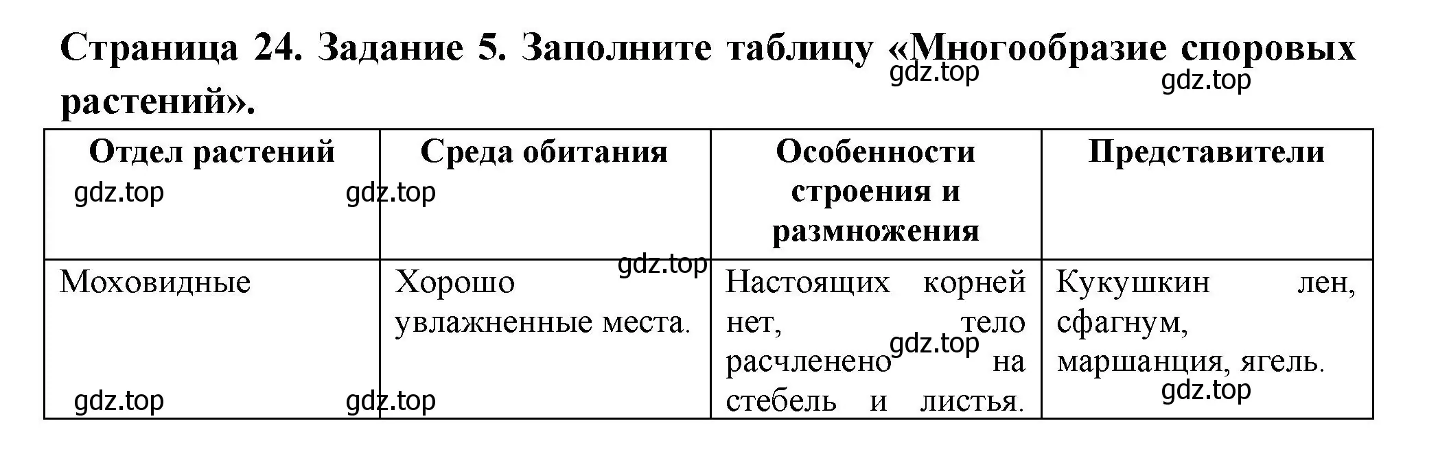 Решение номер 5 (страница 24) гдз по биологии 7 класс Пасечник, Суматохин, рабочая тетрадь