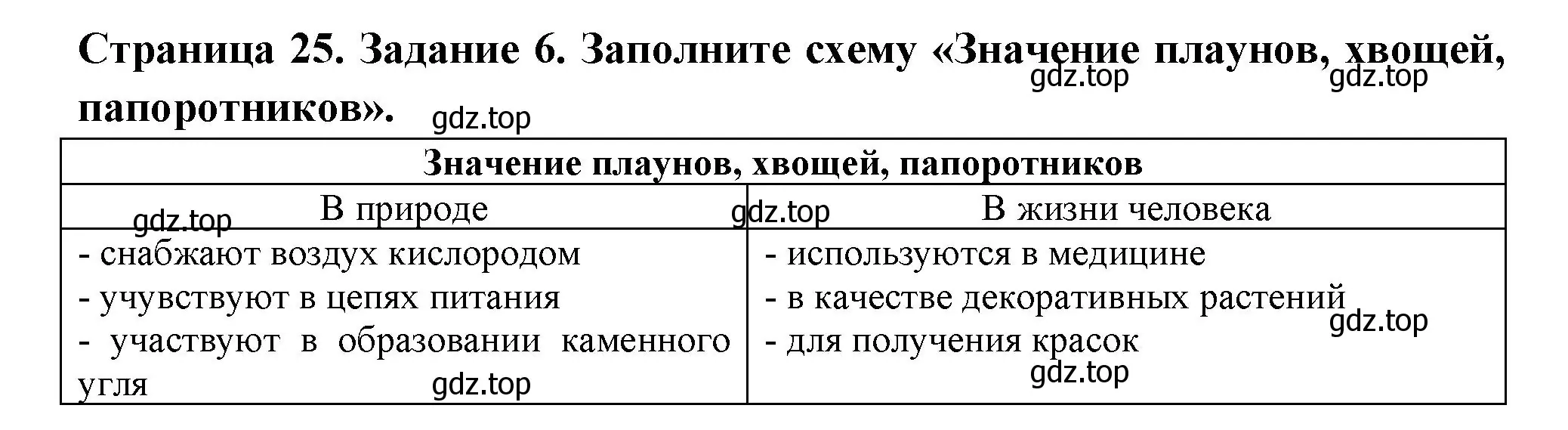 Решение номер 6 (страница 25) гдз по биологии 7 класс Пасечник, Суматохин, рабочая тетрадь