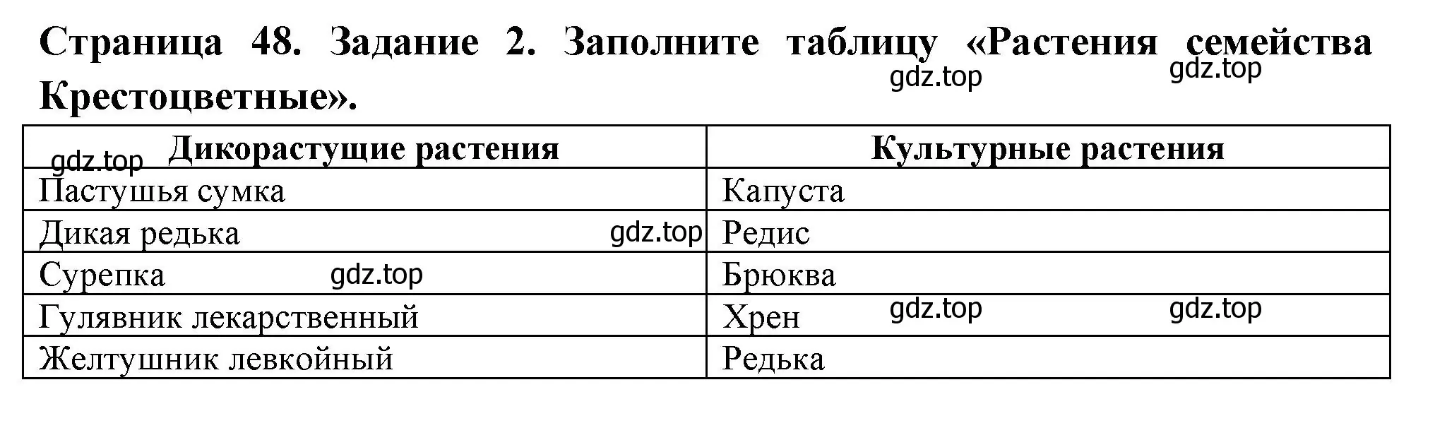 Решение номер 2 (страница 48) гдз по биологии 7 класс Пасечник, Суматохин, рабочая тетрадь