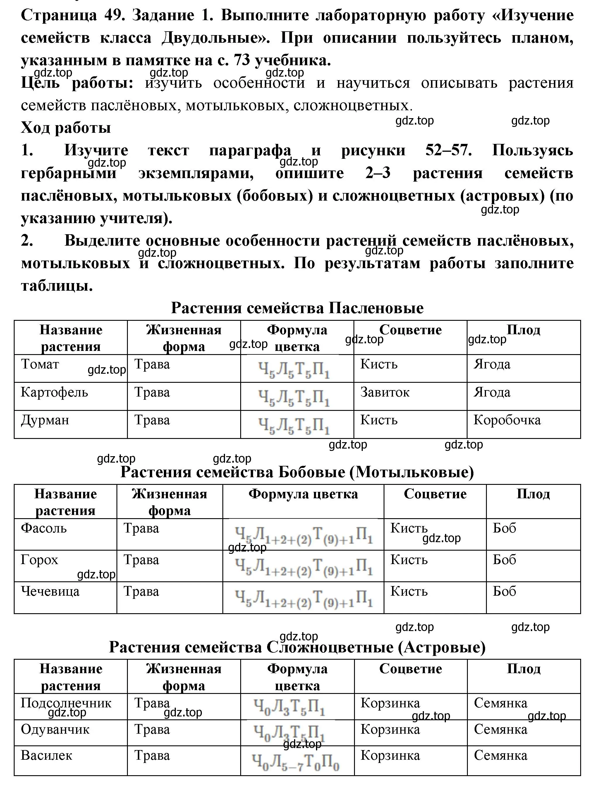 Решение номер 1 (страница 49) гдз по биологии 7 класс Пасечник, Суматохин, рабочая тетрадь