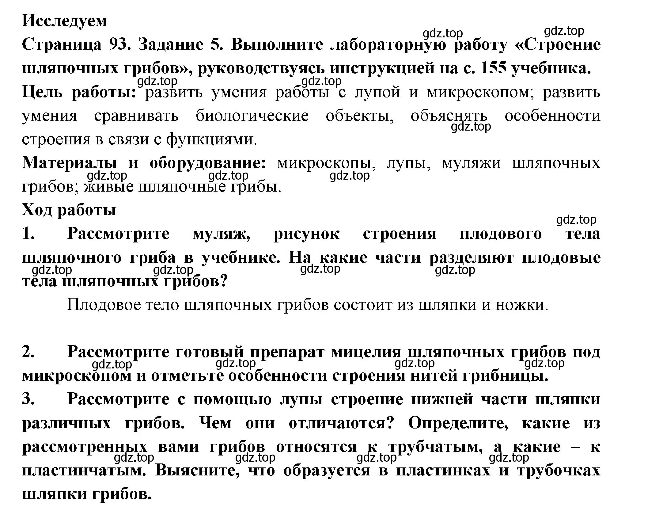 Решение номер 5 (страница 93) гдз по биологии 7 класс Пасечник, Суматохин, рабочая тетрадь