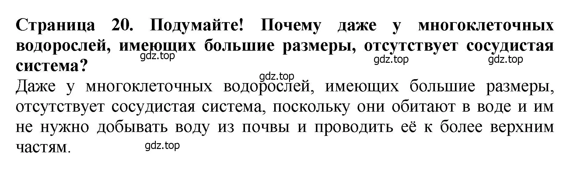 Решение 2.  Подумайте! (страница 20) гдз по биологии 7 класс Пасечник, Суматохин, учебник