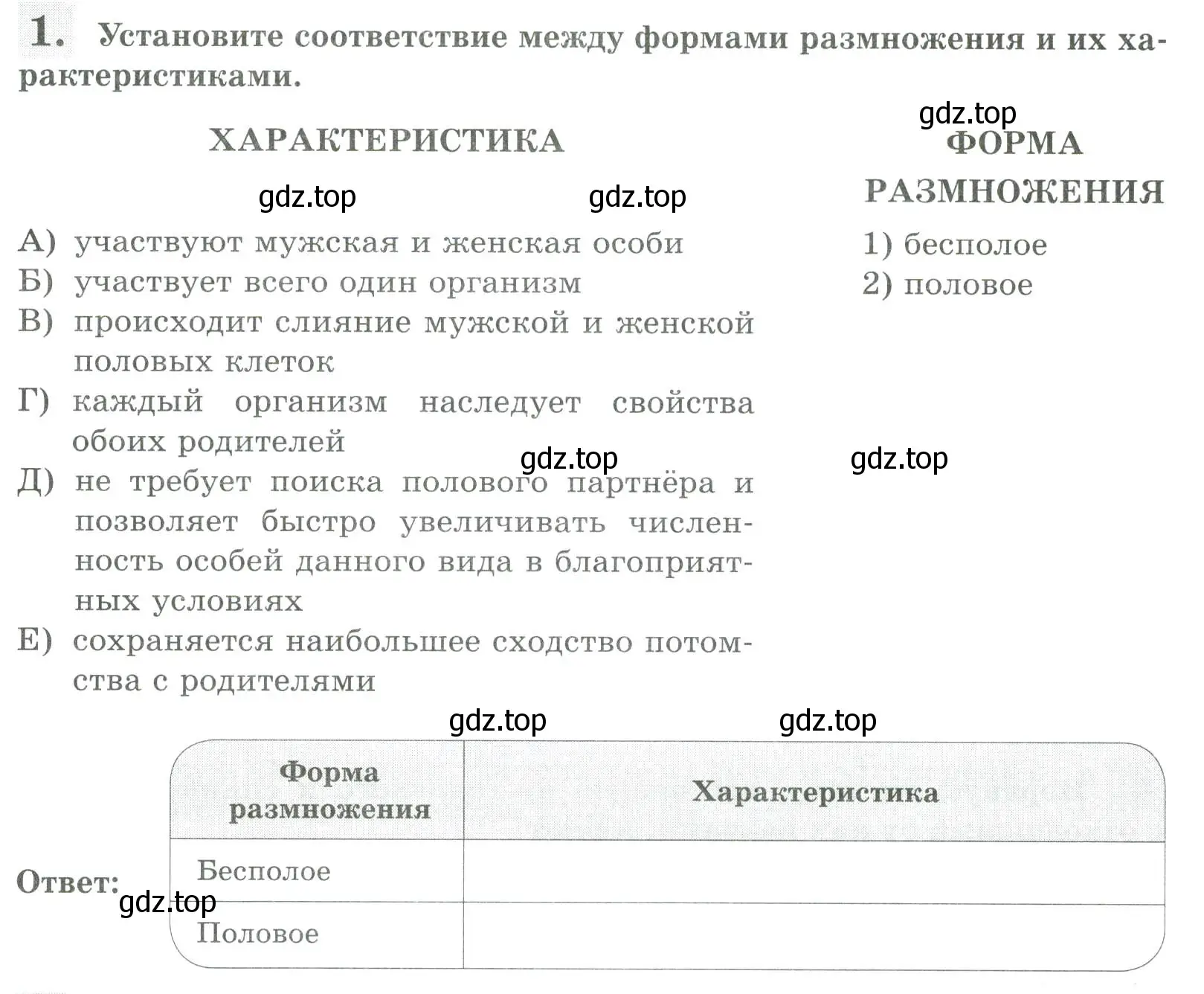 Условие номер 1 (страница 42) гдз по биологии 8 класс Суматохин, Пасечник, рабочая тетрадь