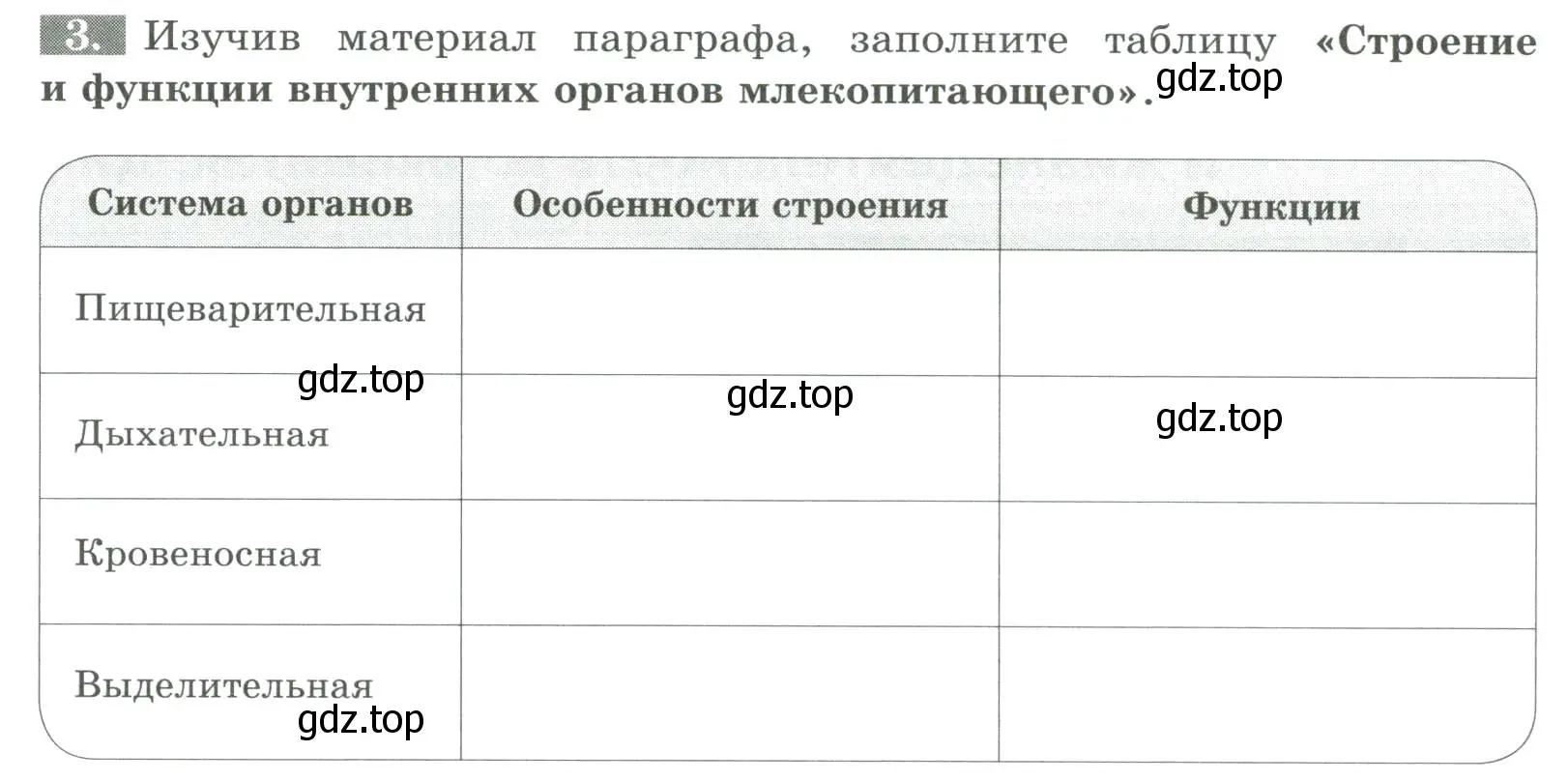 Условие номер 3 (страница 124) гдз по биологии 8 класс Суматохин, Пасечник, рабочая тетрадь