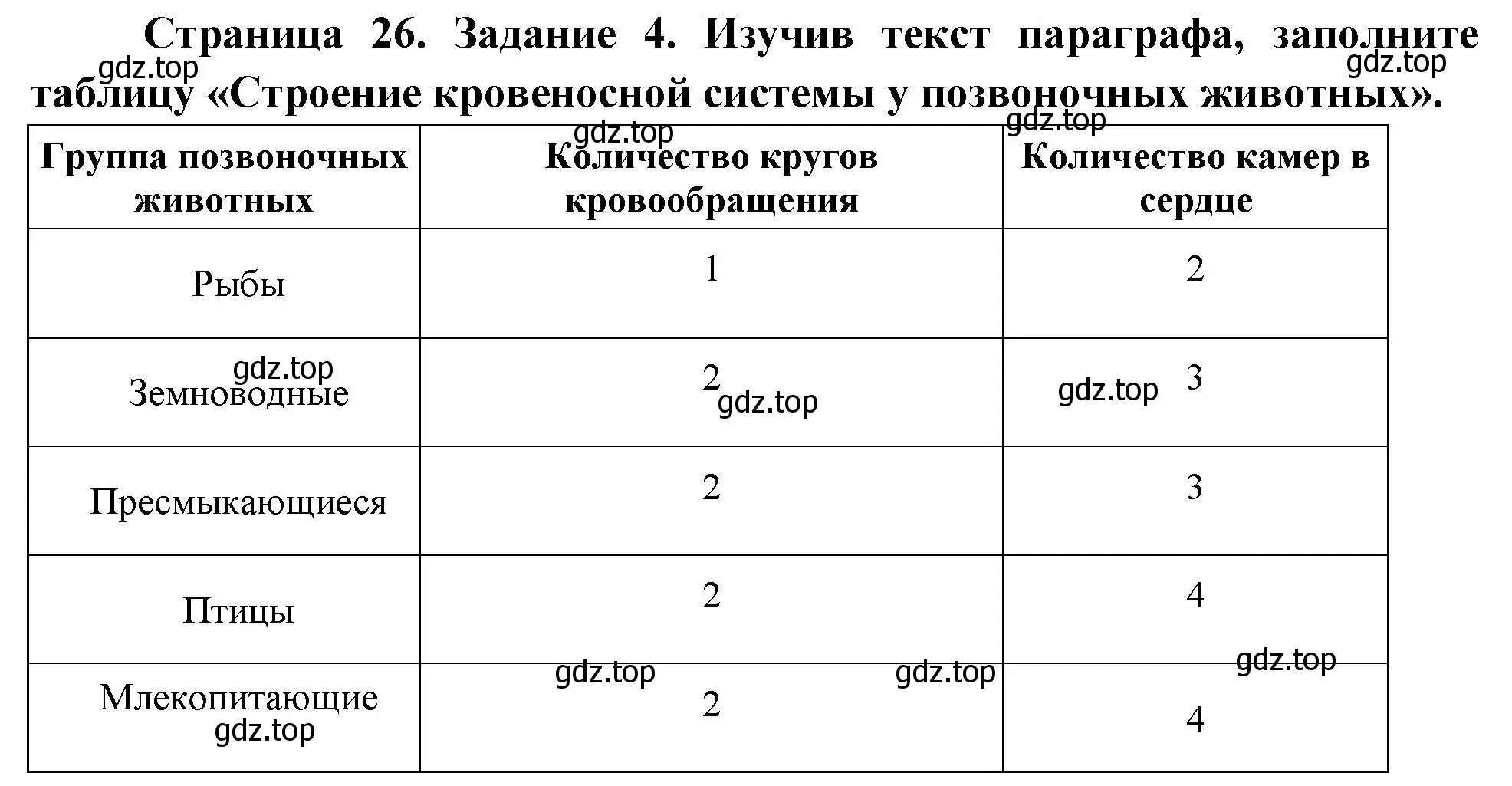 Решение номер 4 (страница 26) гдз по биологии 8 класс Суматохин, Пасечник, рабочая тетрадь