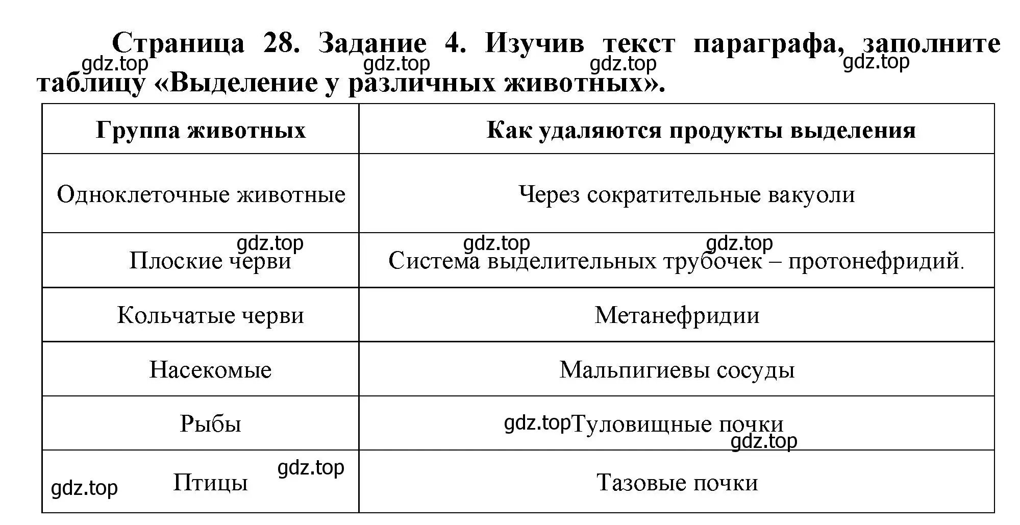 Решение номер 4 (страница 28) гдз по биологии 8 класс Суматохин, Пасечник, рабочая тетрадь