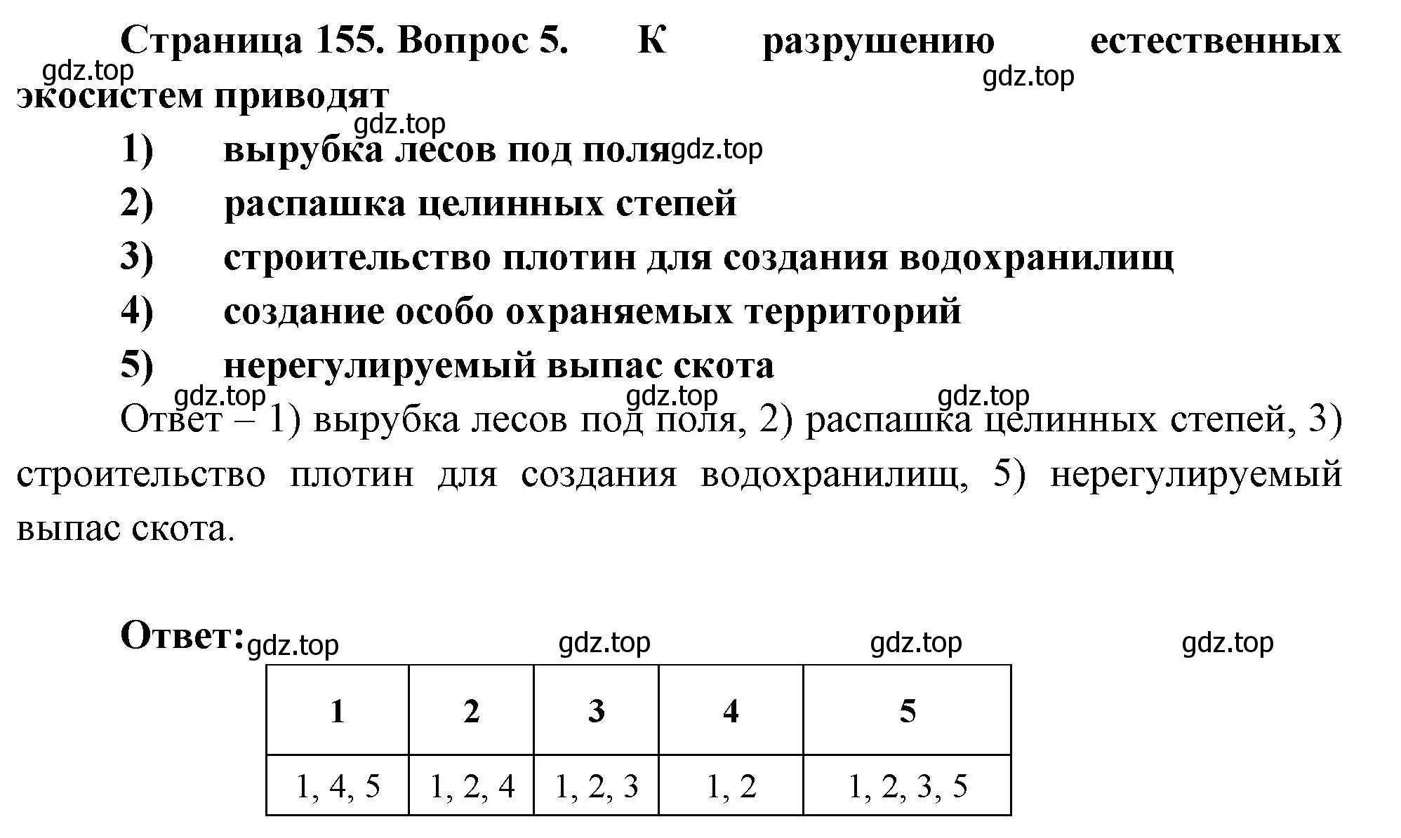 Решение номер 5 (страница 155) гдз по биологии 8 класс Суматохин, Пасечник, рабочая тетрадь