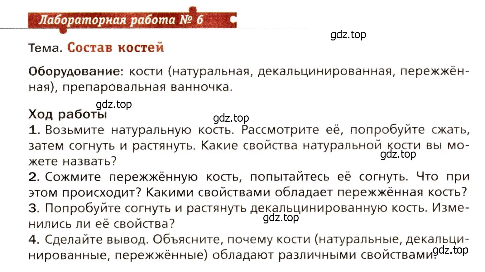 Условие  Лабораторная работа №6 (страница 85) гдз по биологии 8 класс Драгомилов, Маш, учебник