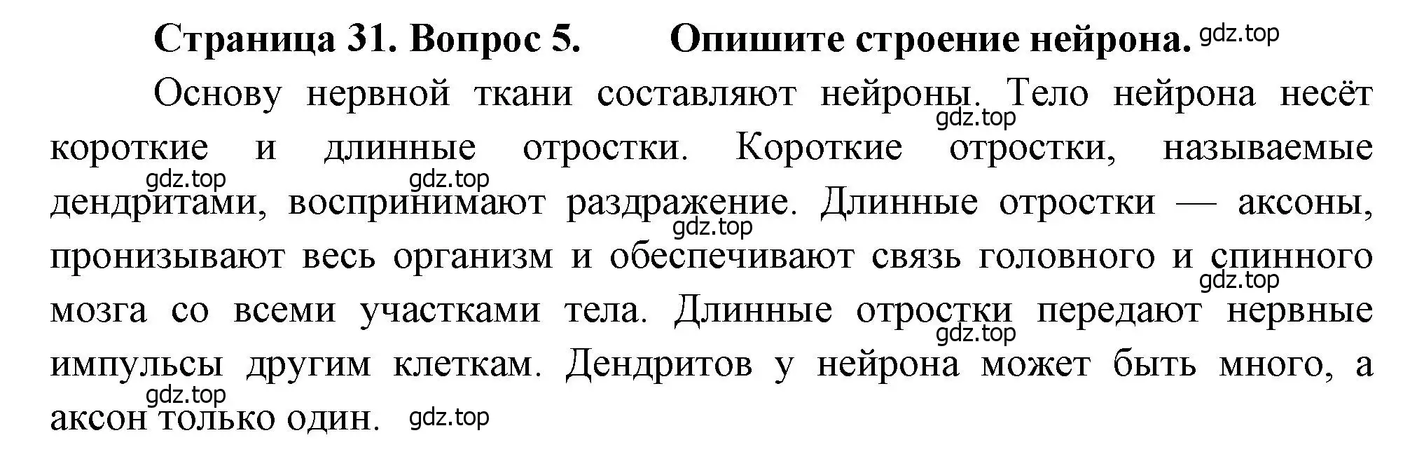 Решение номер 5 (страница 31) гдз по биологии 8 класс Драгомилов, Маш, учебник