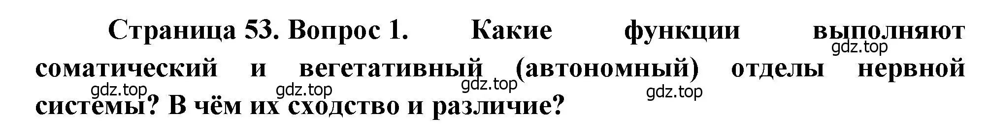 Решение номер 1 (страница 53) гдз по биологии 8 класс Драгомилов, Маш, учебник