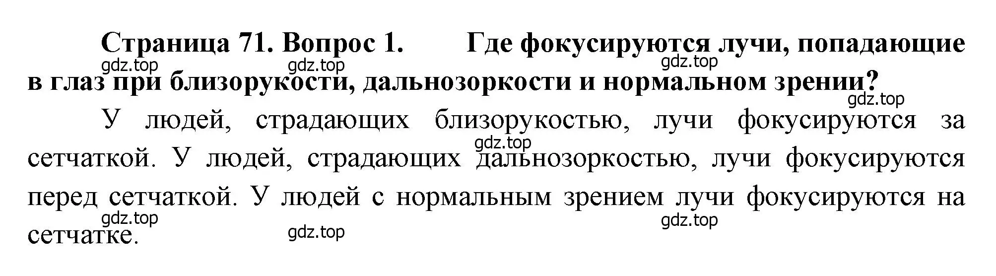 Решение номер 1 (страница 71) гдз по биологии 8 класс Драгомилов, Маш, учебник