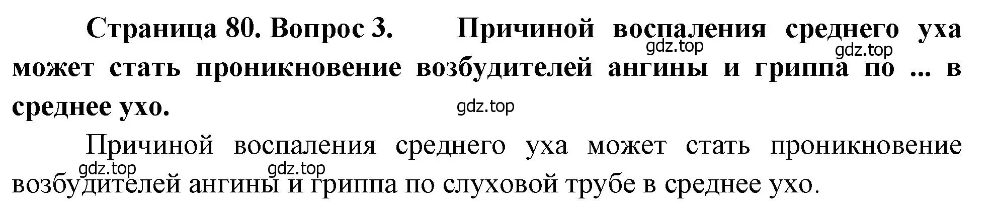 Решение номер 3 (страница 80) гдз по биологии 8 класс Драгомилов, Маш, учебник