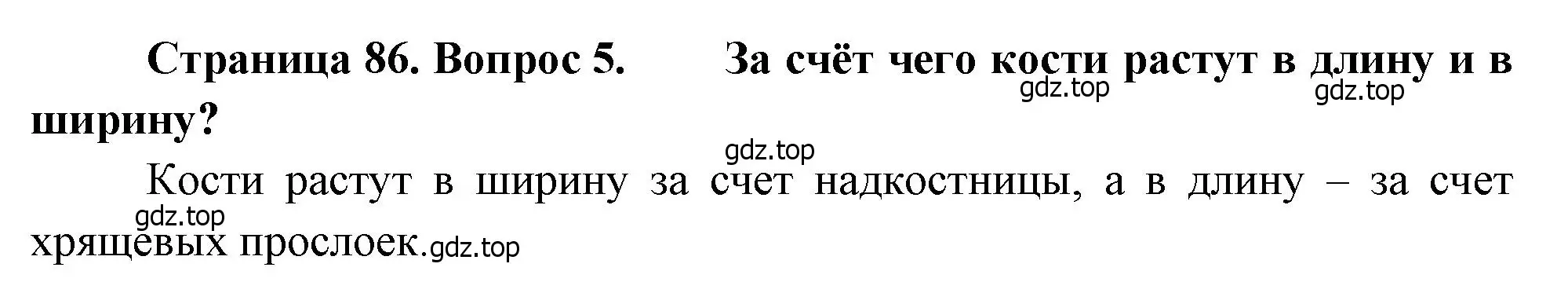 Решение номер 5 (страница 86) гдз по биологии 8 класс Драгомилов, Маш, учебник