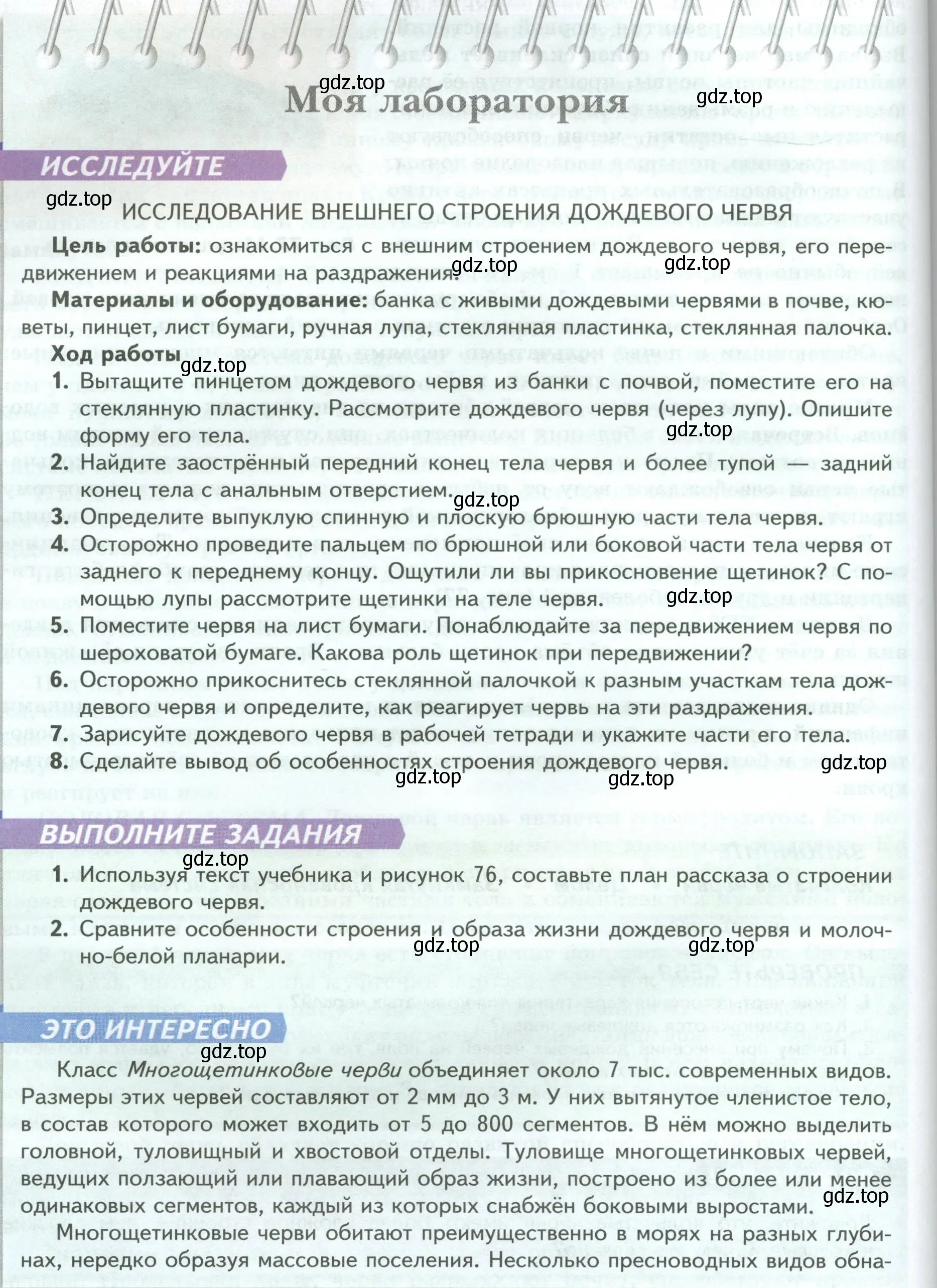 Условие номер Моя лаборатория (страница 98) гдз по биологии 8 класс Пасечник, Суматохин, учебник