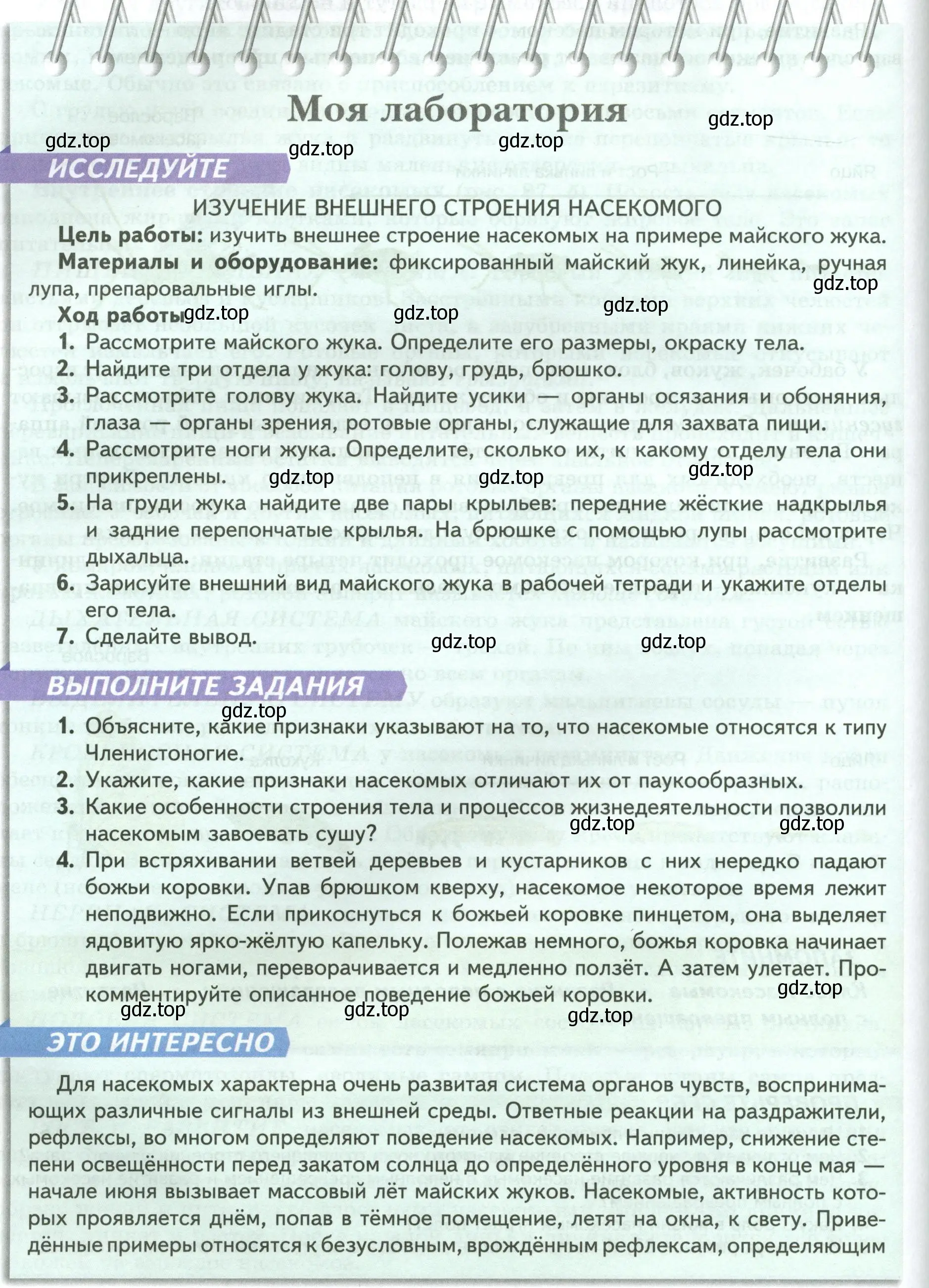 Условие номер Моя лаборатория (страница 116) гдз по биологии 8 класс Пасечник, Суматохин, учебник