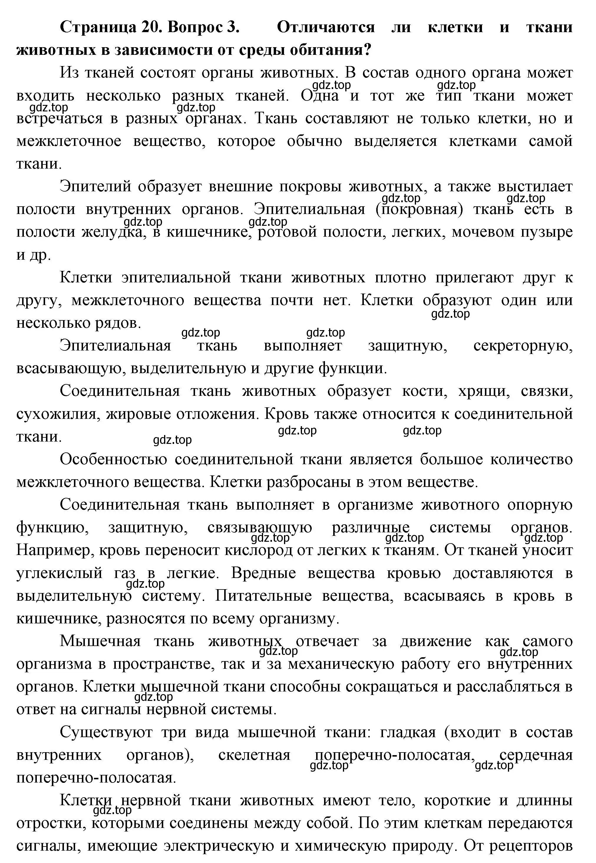 Решение номер 3 (страница 20) гдз по биологии 8 класс Пасечник, Суматохин, учебник