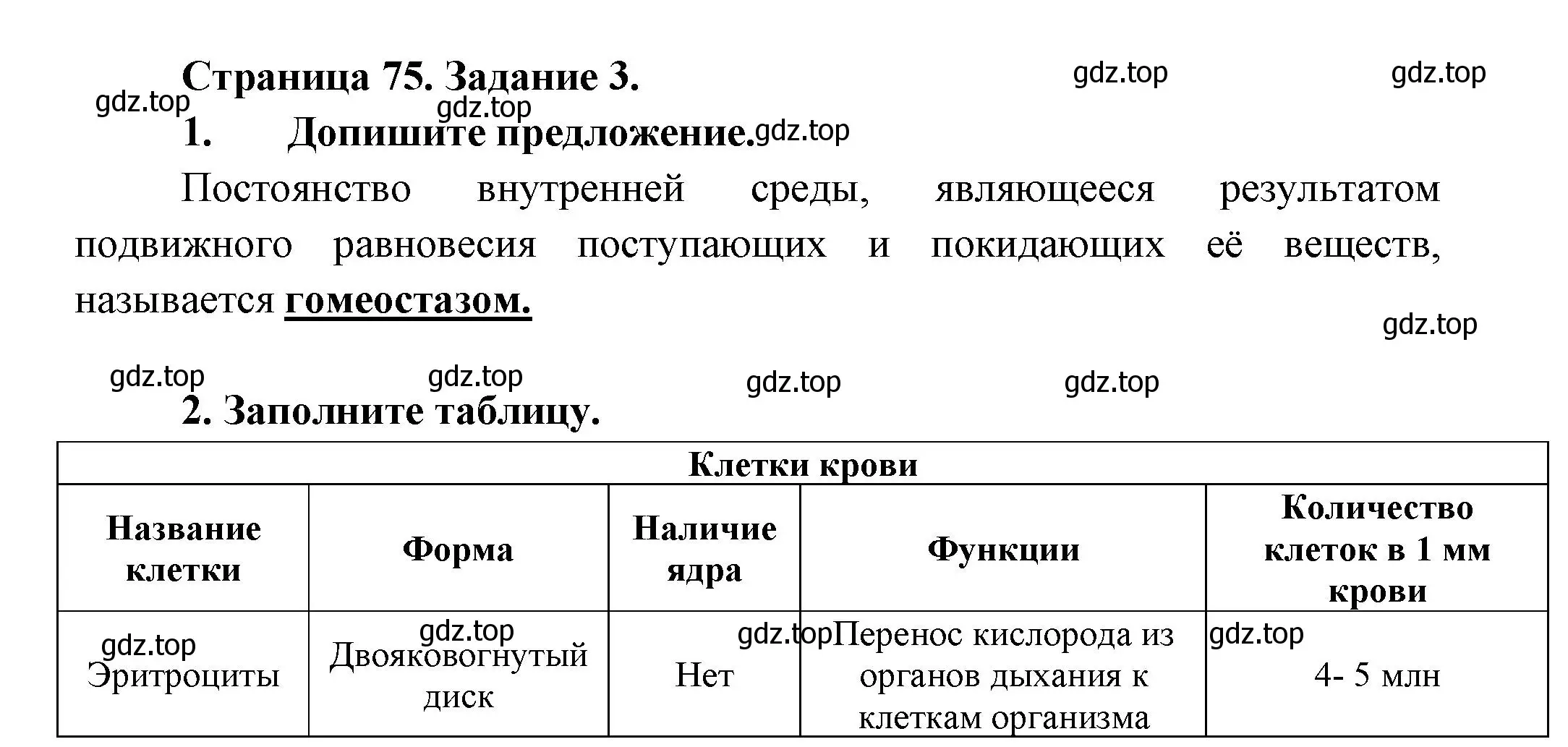 Решение  Задание 3 (страница 75) гдз по биологии 9 класс Драгомилов, Маш, рабочая тетрадь 1 часть