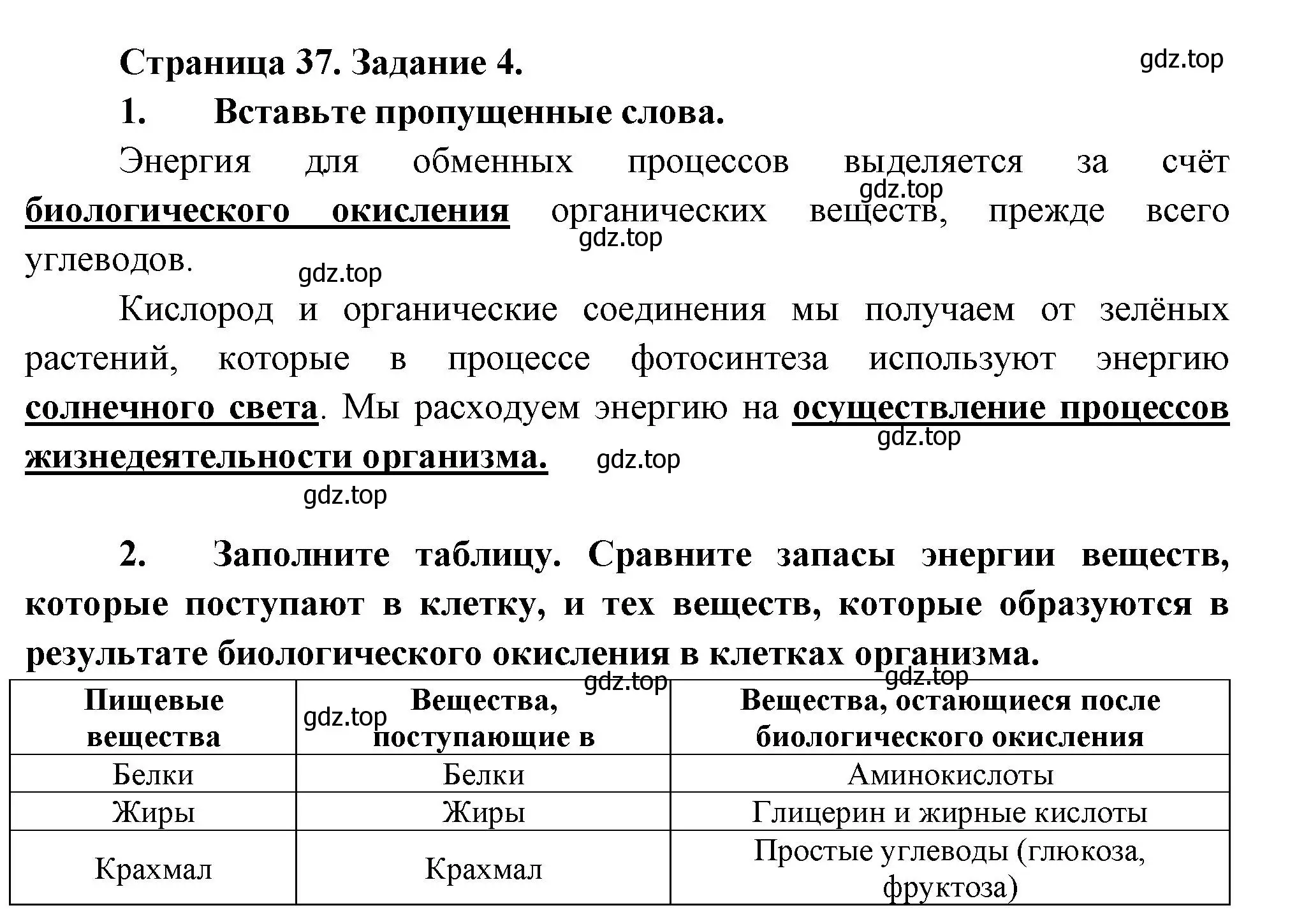 Решение  Задание 4 (страница 37) гдз по биологии 9 класс Драгомилов, Маш, рабочая тетрадь 2 часть