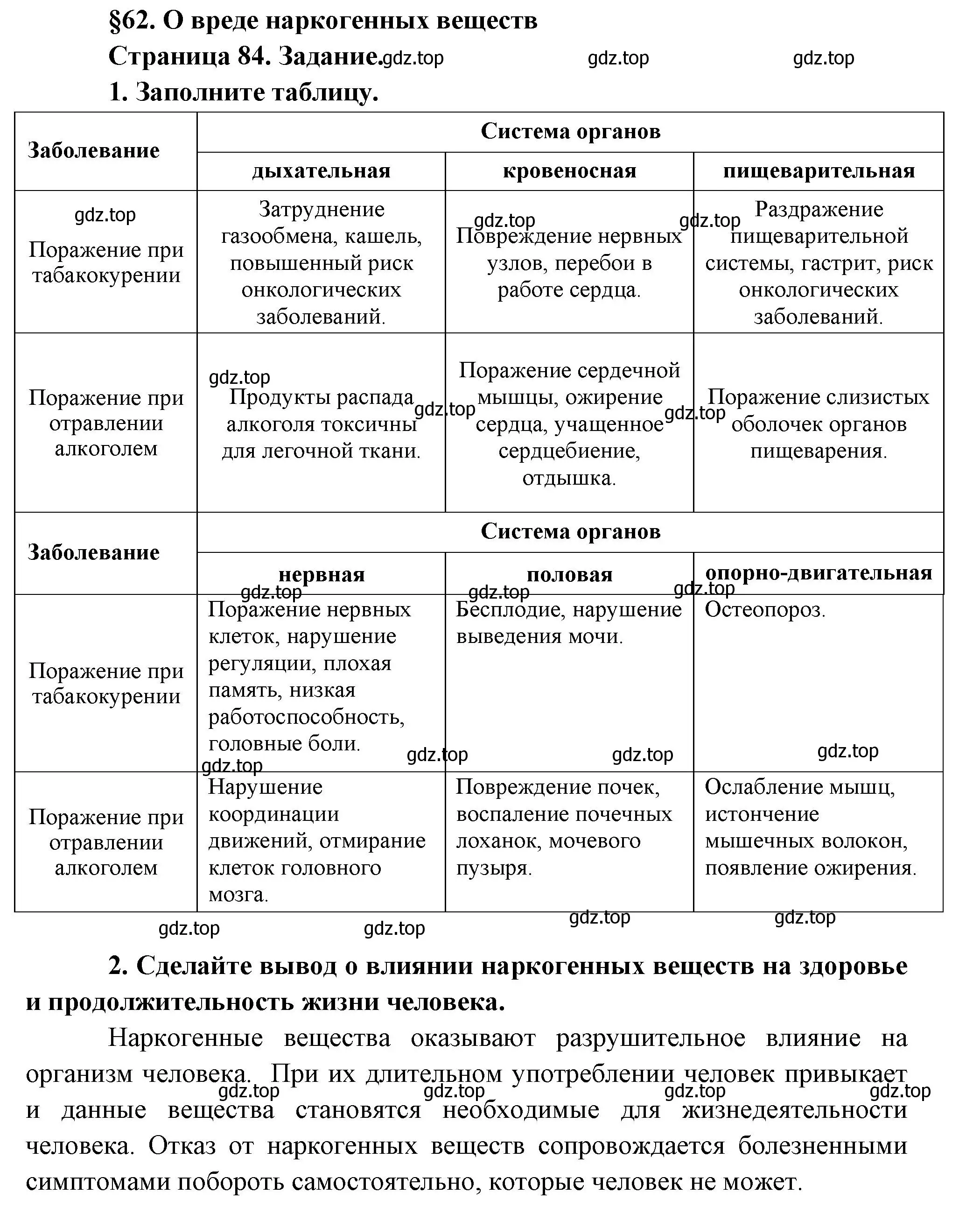 Решение  Задание 1 (страница 84) гдз по биологии 9 класс Драгомилов, Маш, рабочая тетрадь 2 часть