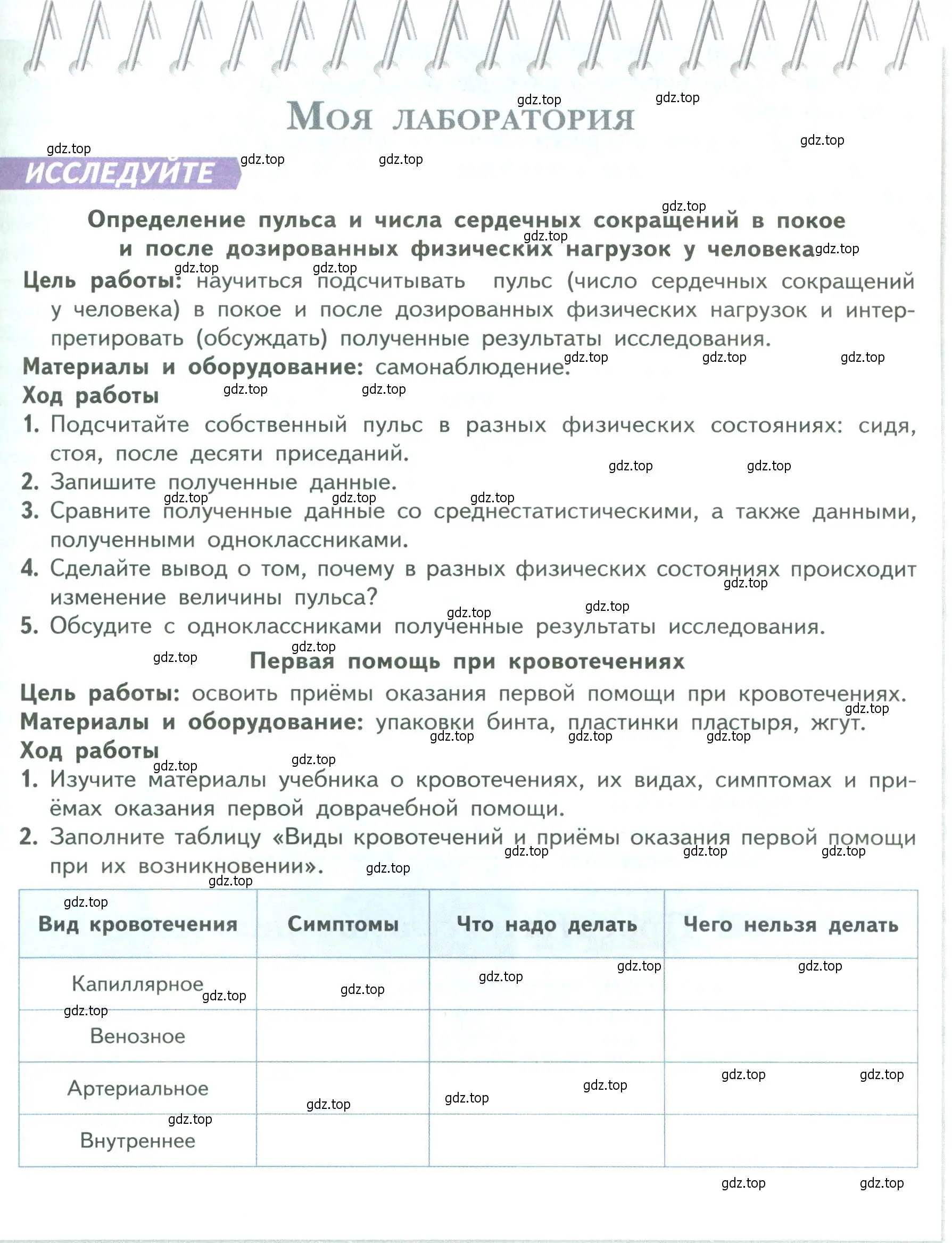 Условие  Моя лаборатория (страница 123) гдз по биологии 9 класс Пасечник, Каменский, учебник