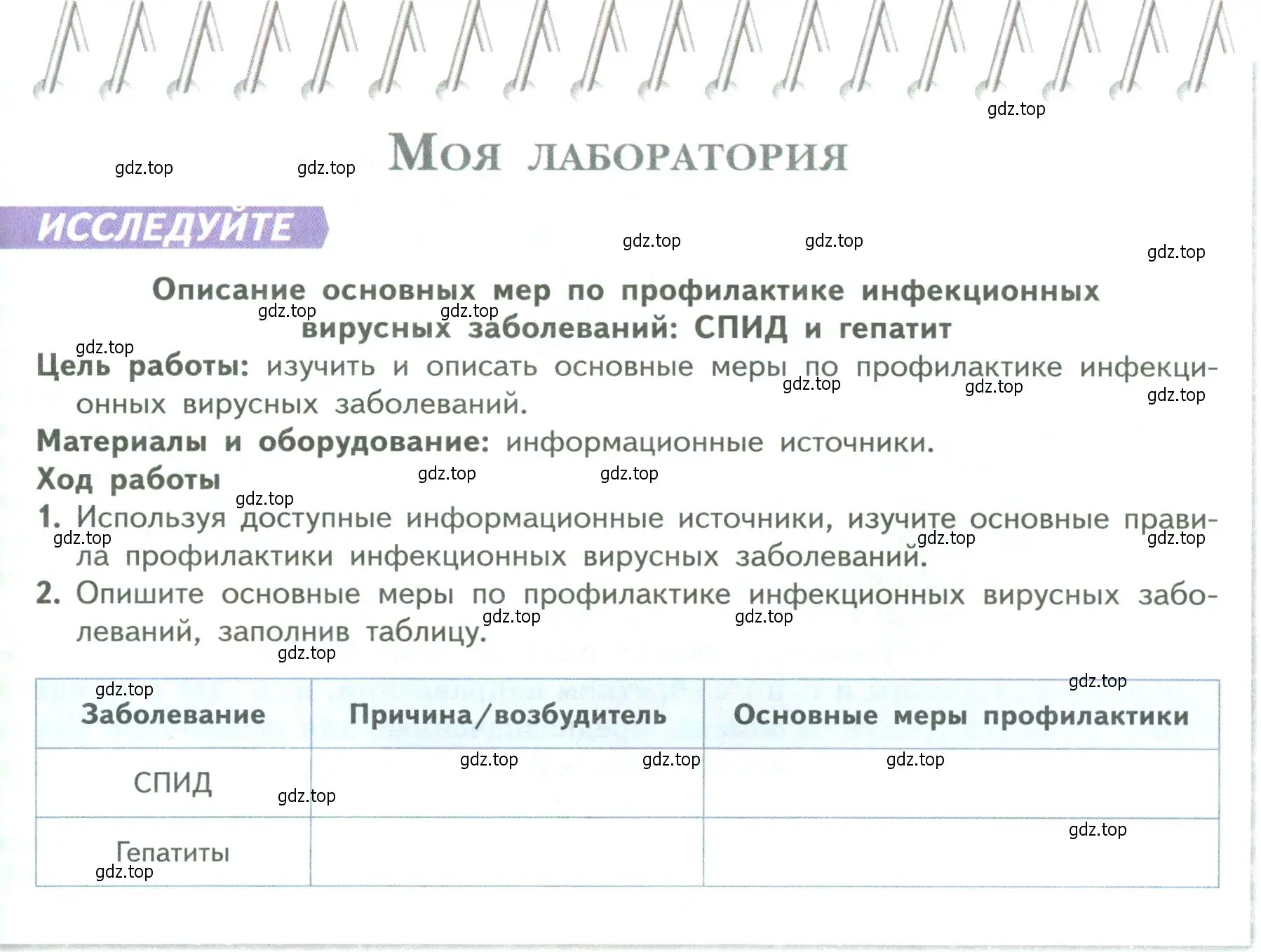 Условие  Моя лаборатория (страница 203) гдз по биологии 9 класс Пасечник, Каменский, учебник