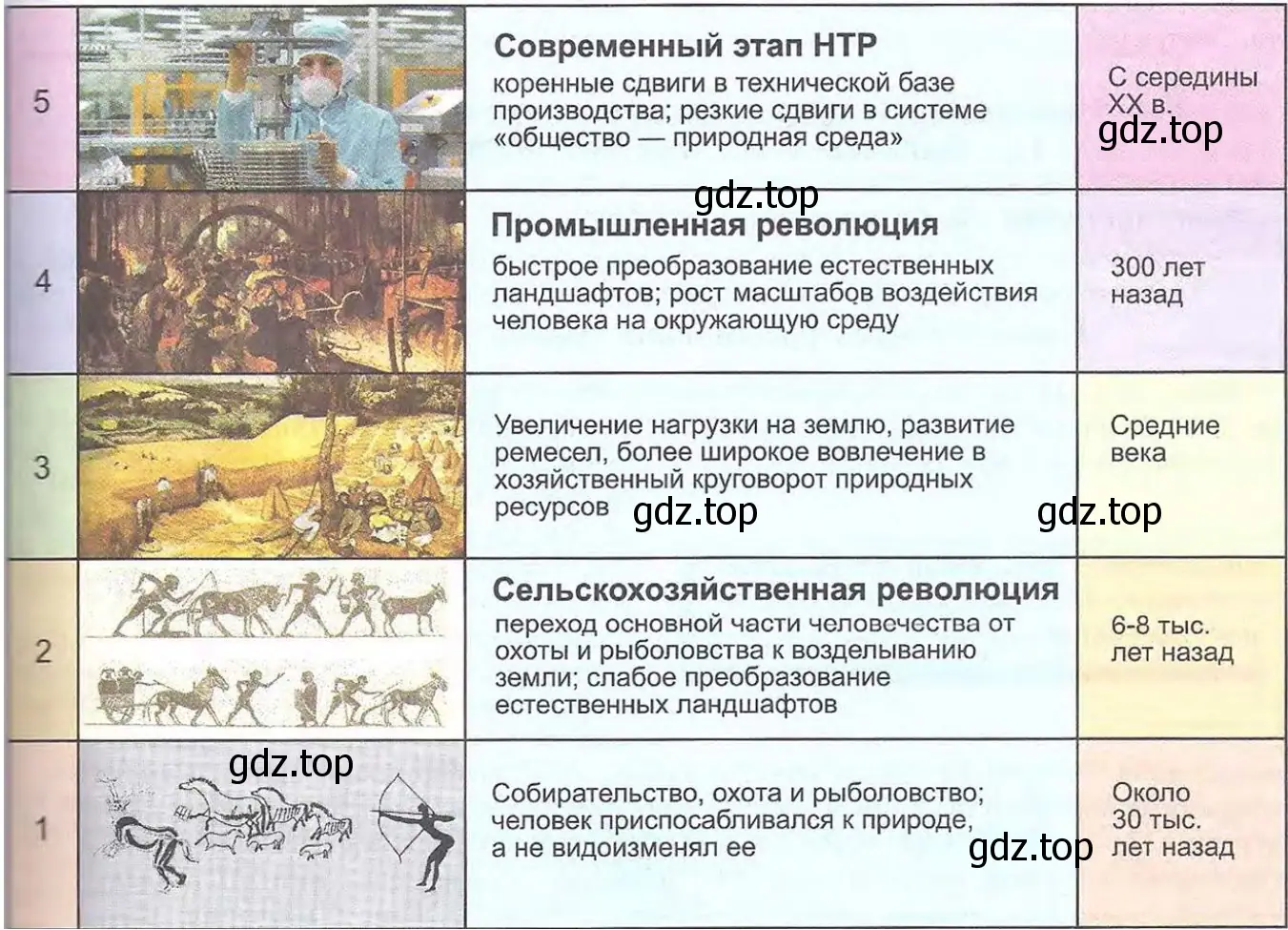 Этапы влияния общества на природную среду от древности до наших дней