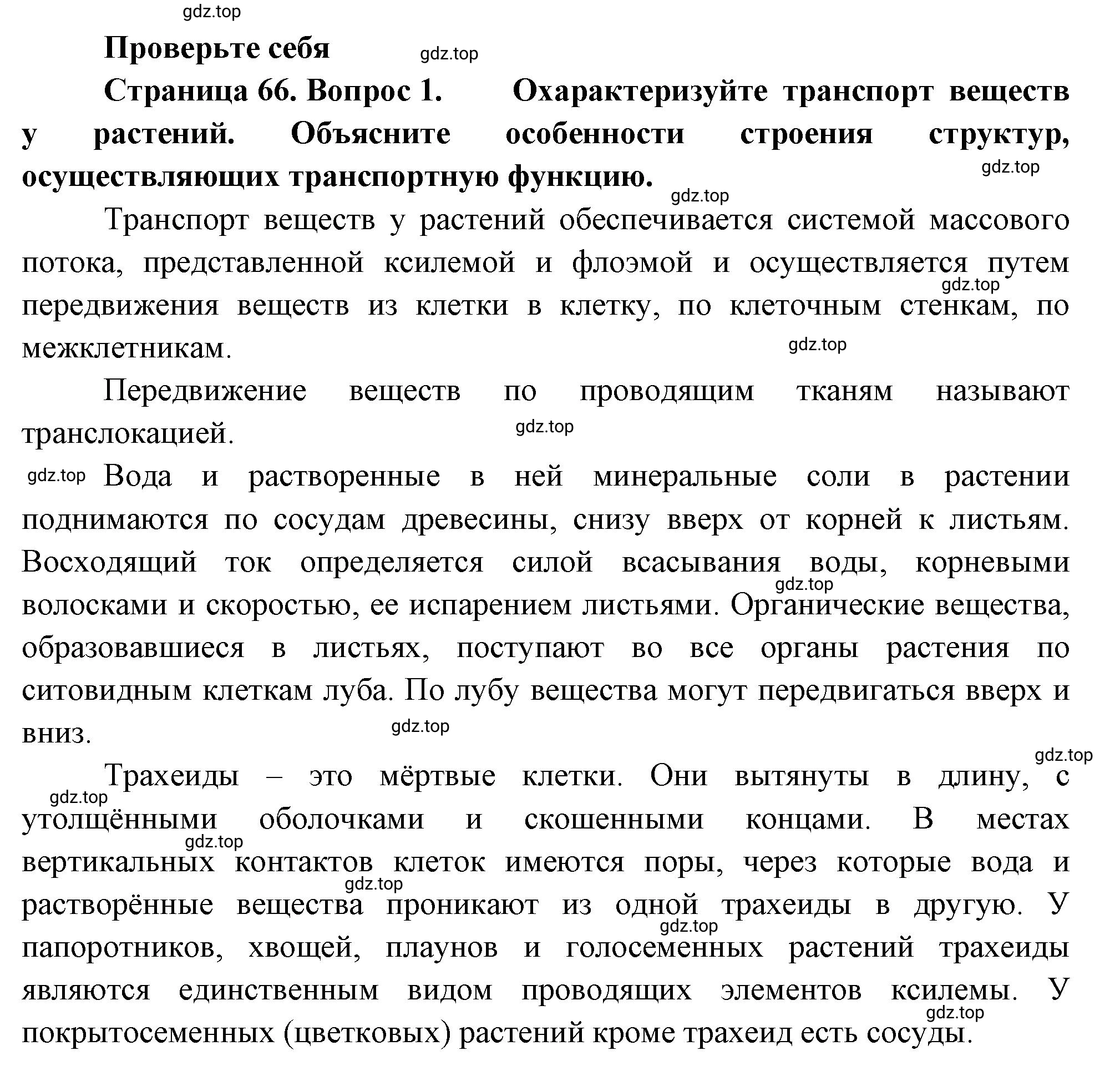 Решение номер 1 (страница 66) гдз по биологии 10 класс Пасечник, Каменский, учебник 2 часть