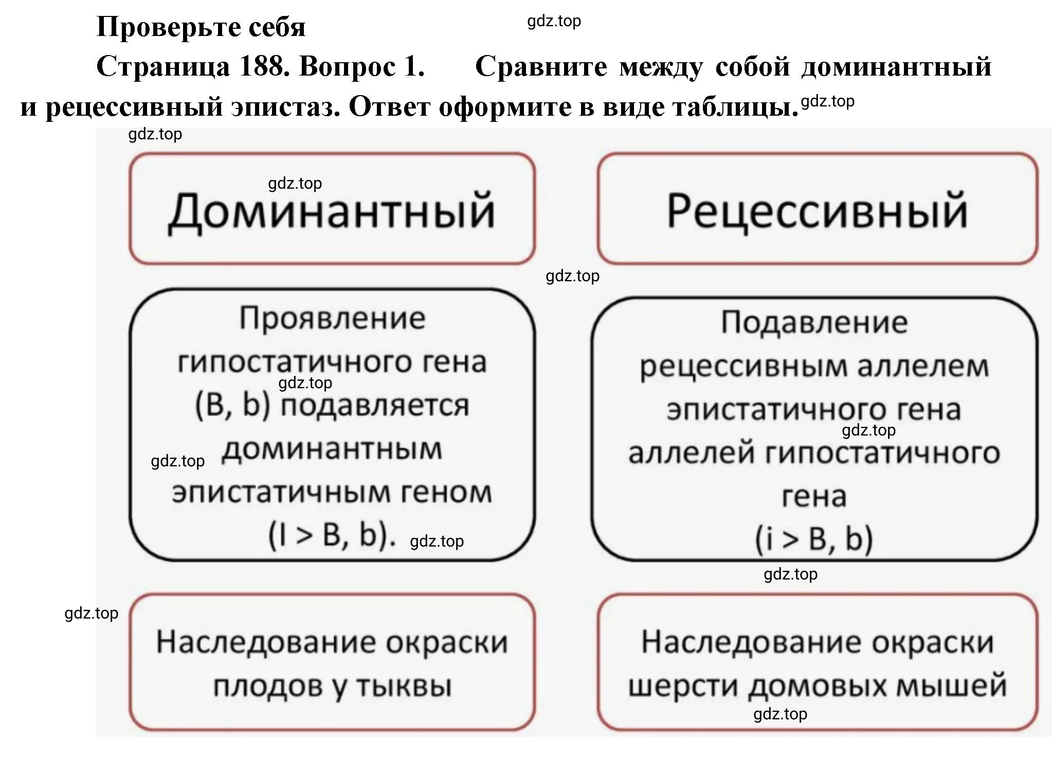 Решение номер 1 (страница 188) гдз по биологии 10 класс Пасечник, Каменский, учебник 2 часть