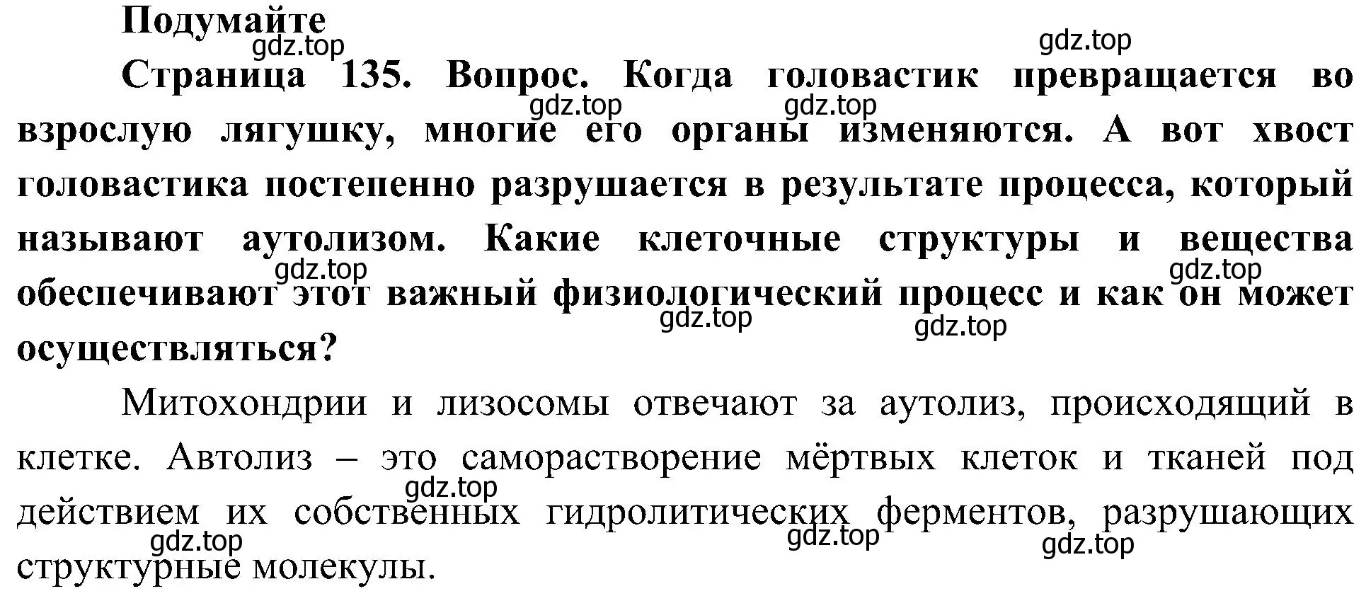 Решение  Подумайте (страница 135) гдз по биологии 10 класс Пасечник, Каменский, учебник